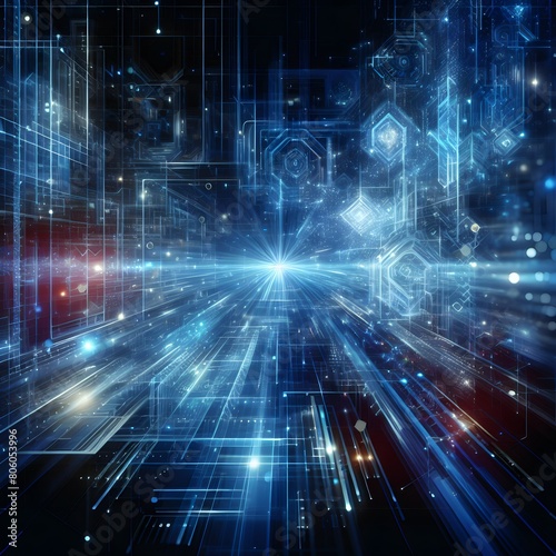 abstract futuristic technology background. 3d rendering toned image double exposure