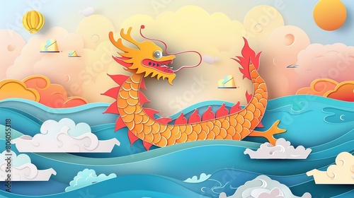  Giant rice dumplings, dragon boat festivalvector illustration © GED