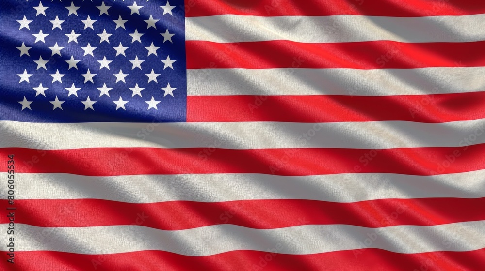 Naklejka premium Waving flag of the United States of America
