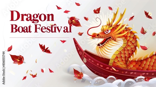  Giant rice dumplings, dragon boat festivalvector illustration photo