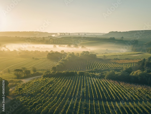 vineyard soft light, sunrise