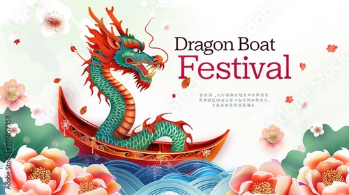  Giant rice dumplings, dragon boat festivalvector illustration