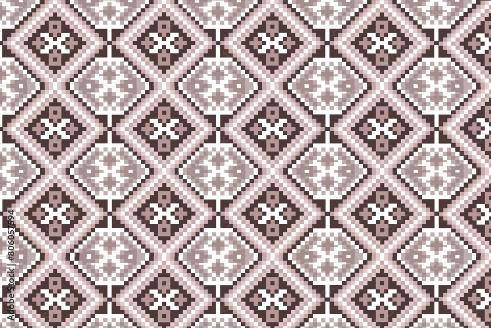 Western tribal cross stitch, modern, geometric, seamless. Illustration, vector.