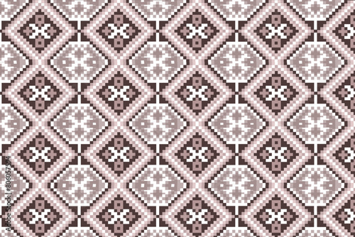 Western tribal cross stitch, modern, geometric, seamless. Illustration, vector.