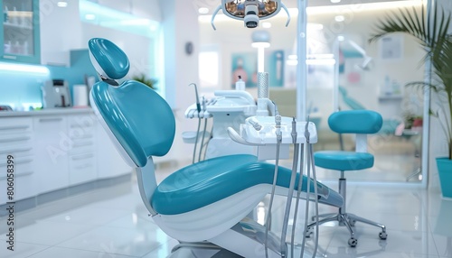 dental clinic exam room  dental chair and tools