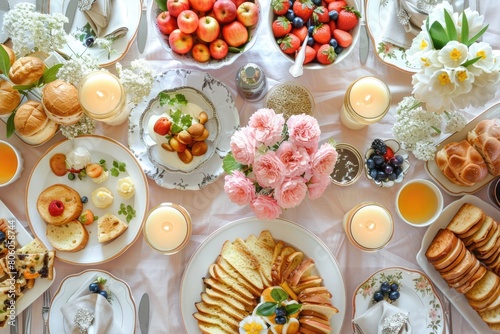 Celebrate Mother s Day in Style with this Brunch Background Image Featuring Delicious Breakfast