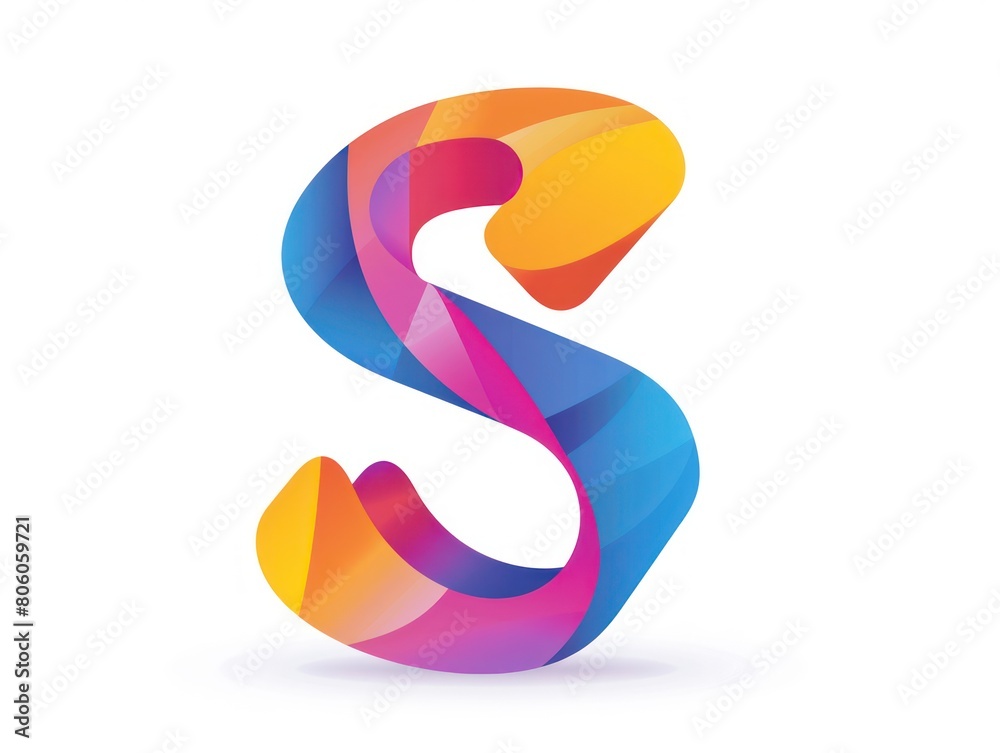 S icon logo design, color gradient on white background S icon logo design, color gradient on white background