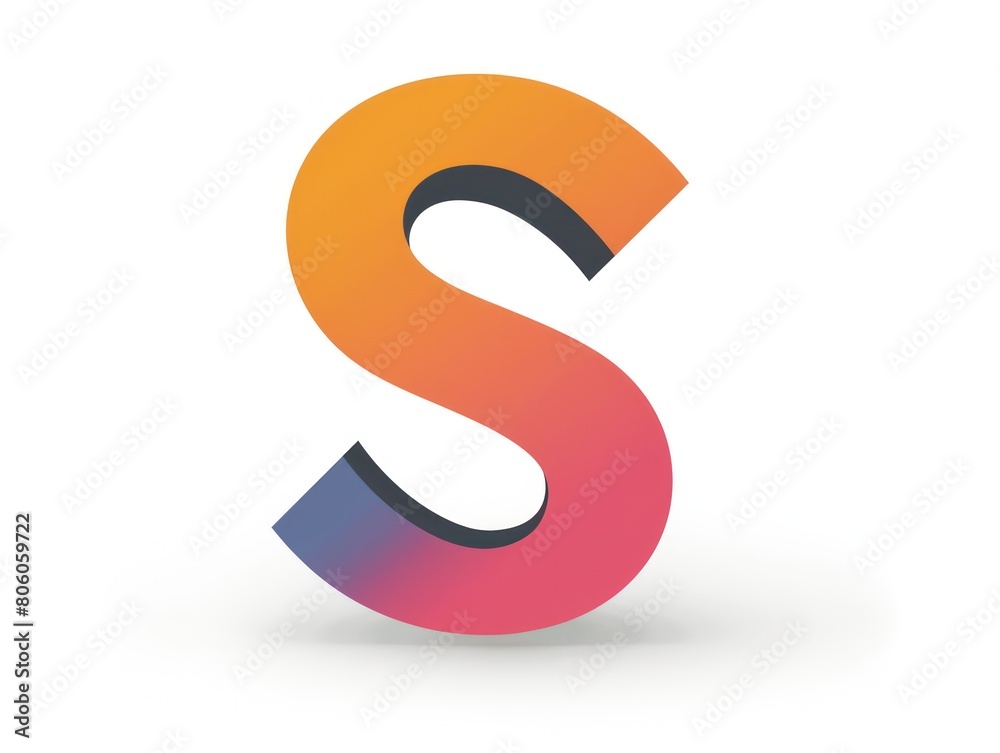 S icon logo design, color gradient on white background S icon logo design, color gradient on white background