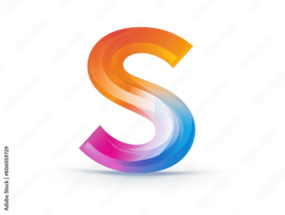 S icon logo design, color gradient on white background S icon logo design, color gradient on white background