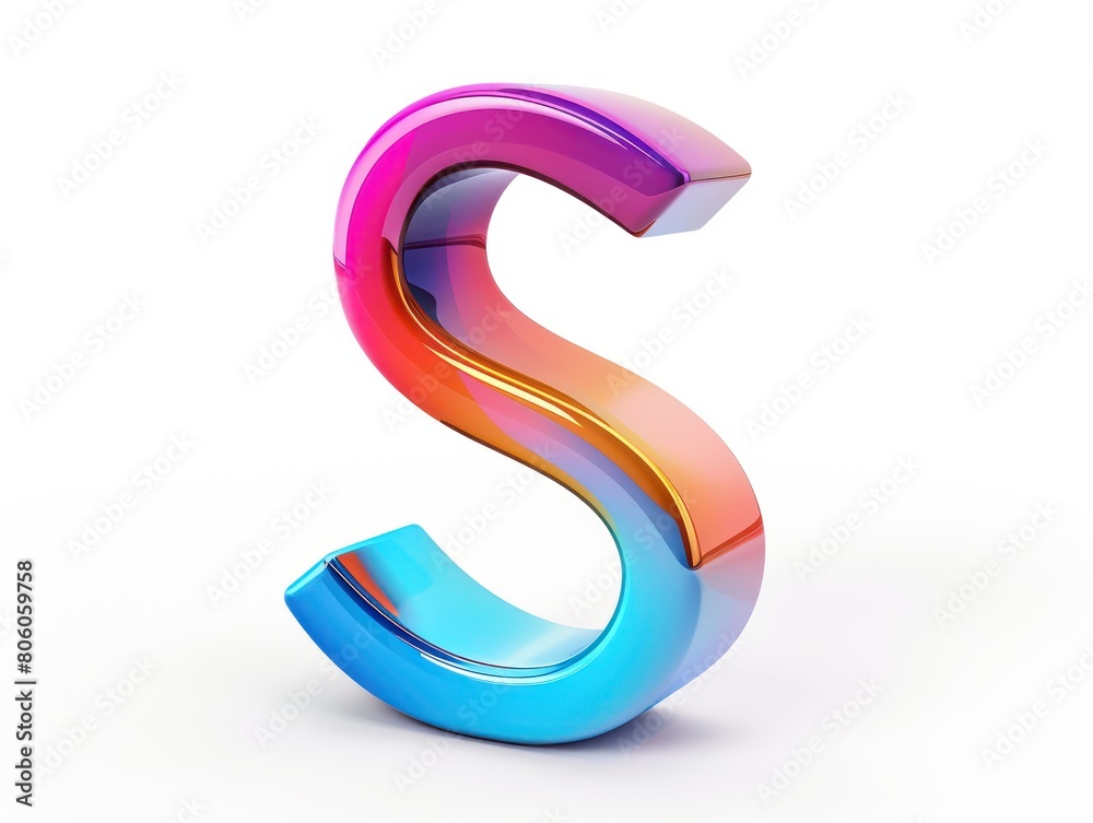 S icon logo design, color gradient on white background S icon logo design, color gradient on white background