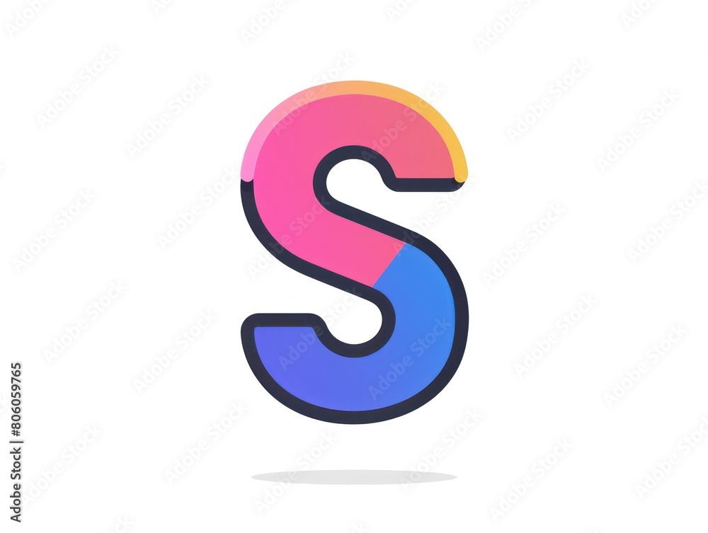 S icon logo design, color gradient on white background S icon logo design, color gradient on white background