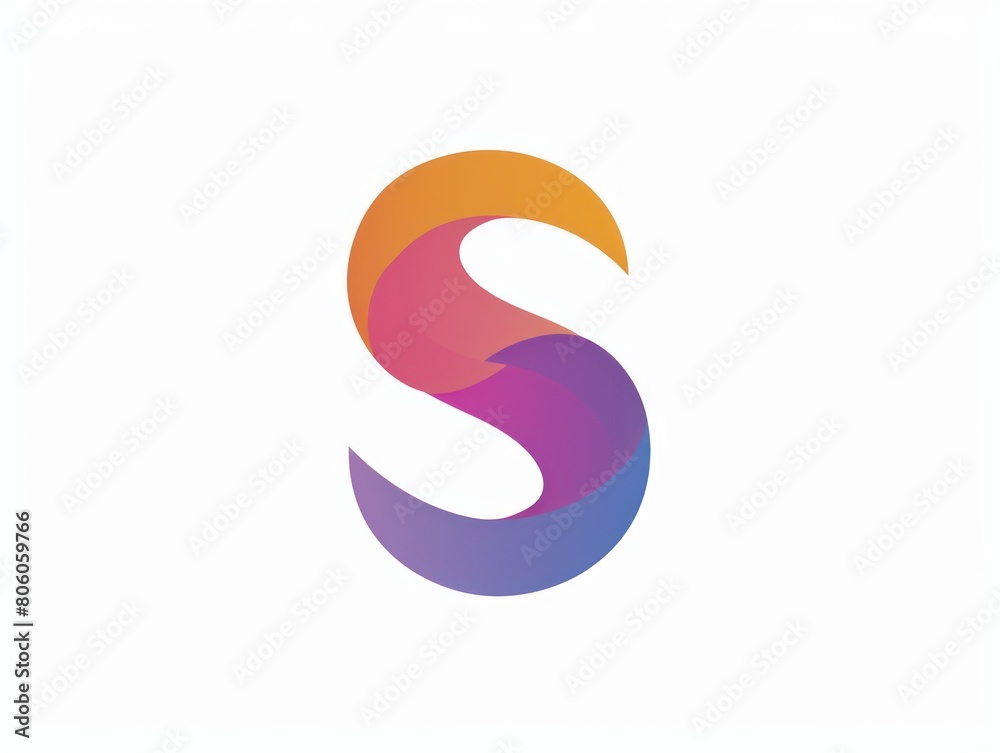 S icon logo design, color gradient on white background S icon logo design, color gradient on white background