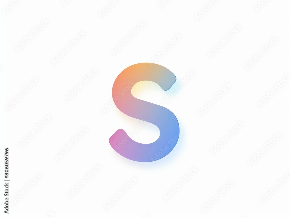 S icon logo design, color gradient on white background