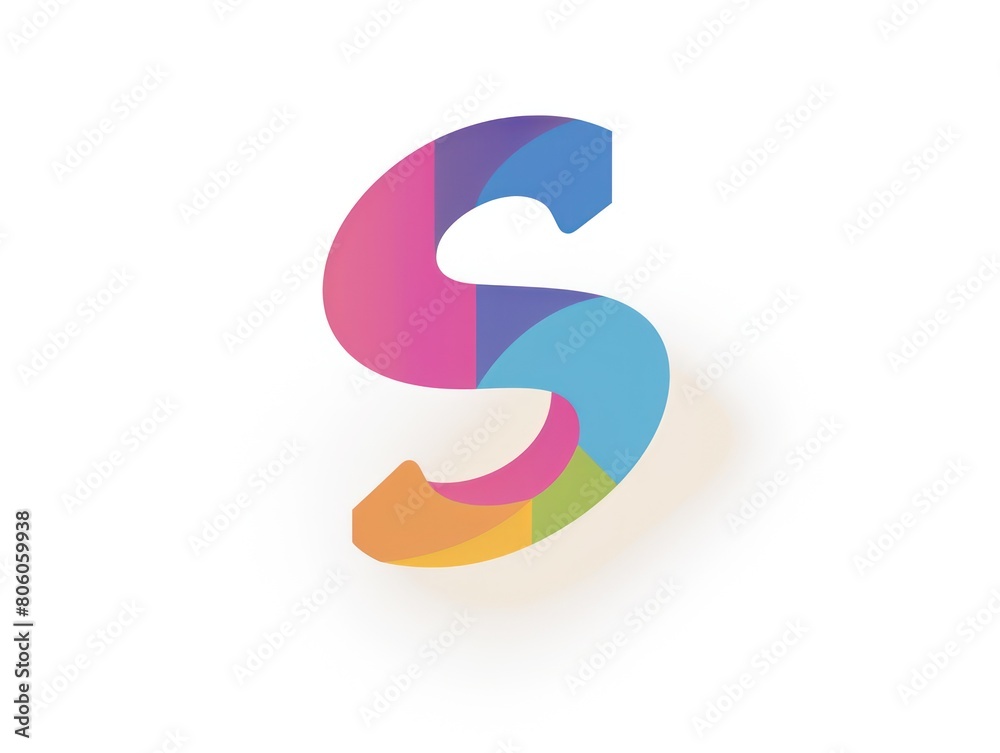 S icon logo design, color gradient on white background S icon logo design, color gradient on white background