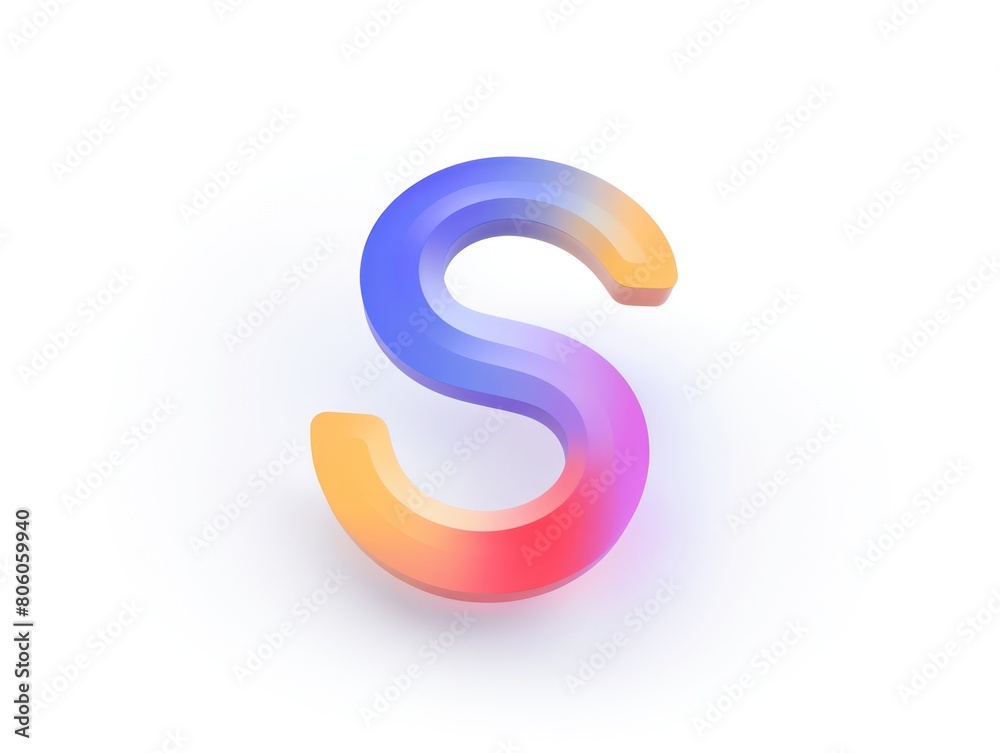 S icon logo design, color gradient on white background S icon logo design, color gradient on white background