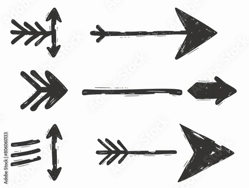 black arrows set on white background