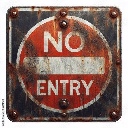 No entry sign metal board.. AI generated illustration photo