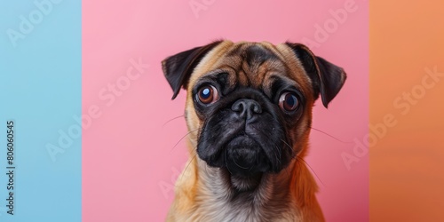 pug dog breed, isolated on color background