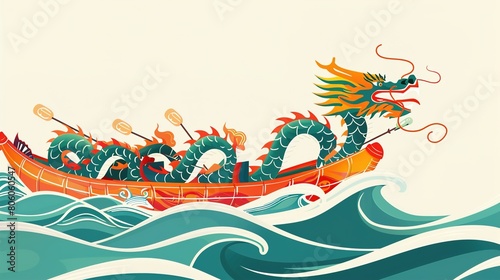  Giant rice dumplings  dragon boat festivalvector illustration