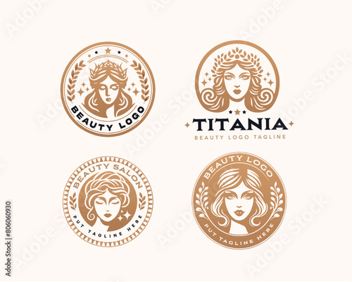 Vector elegant beauty woman salon logo design collections for company