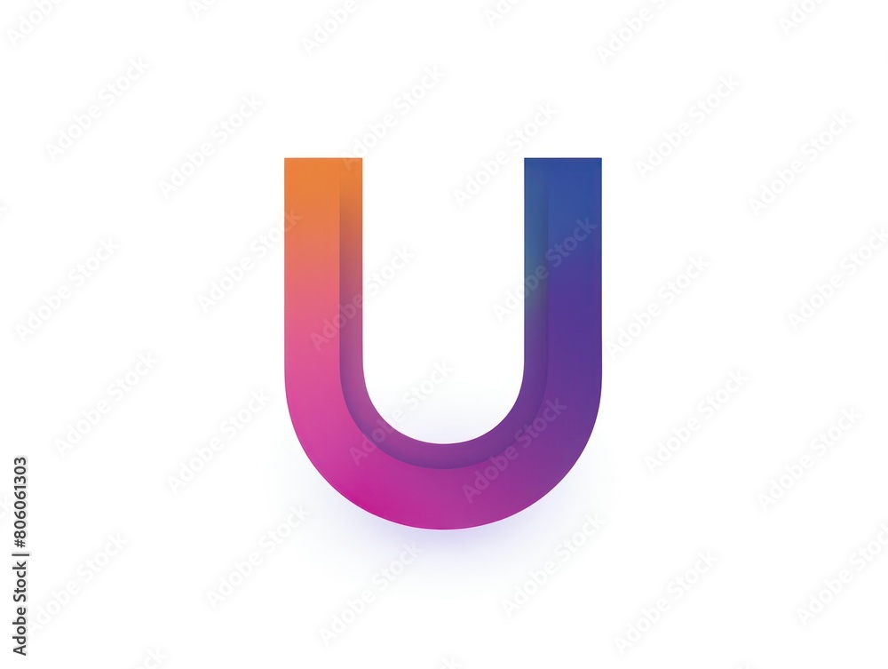 U icon, logo design, color gradient, white background U icon, logo design, color gradient, white background