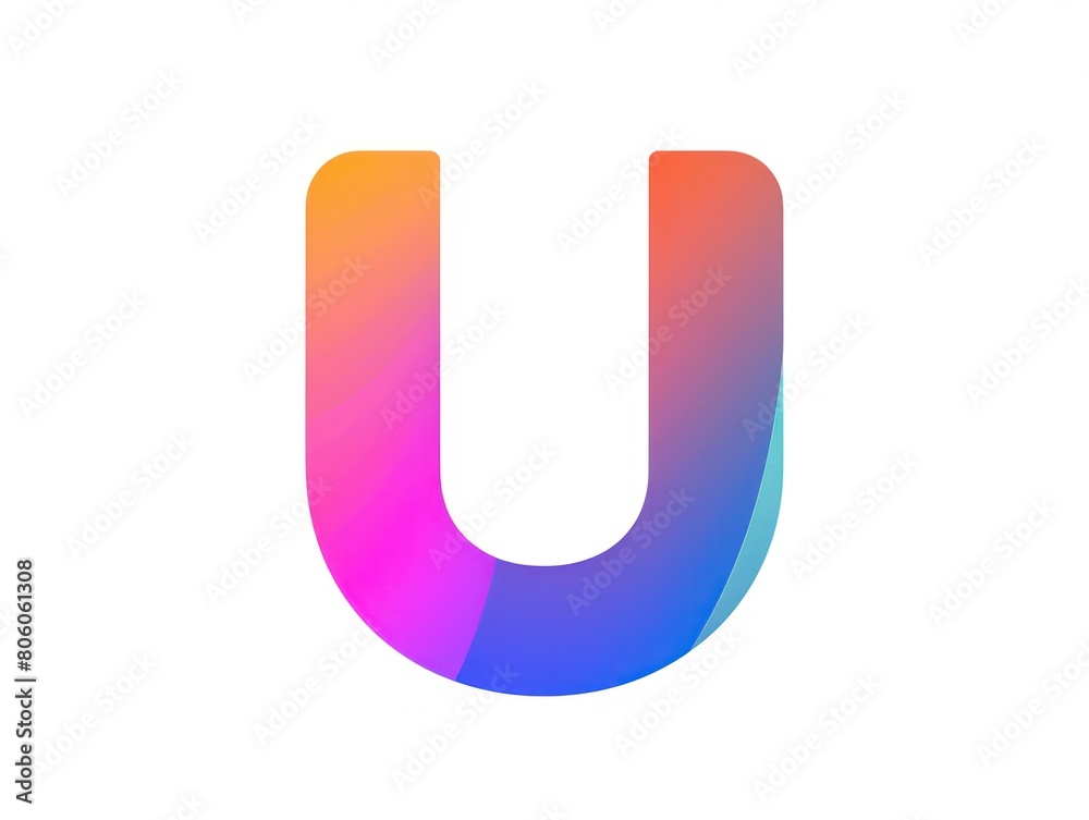 U icon, logo design, color gradient, white background U icon, logo design, color gradient, white background