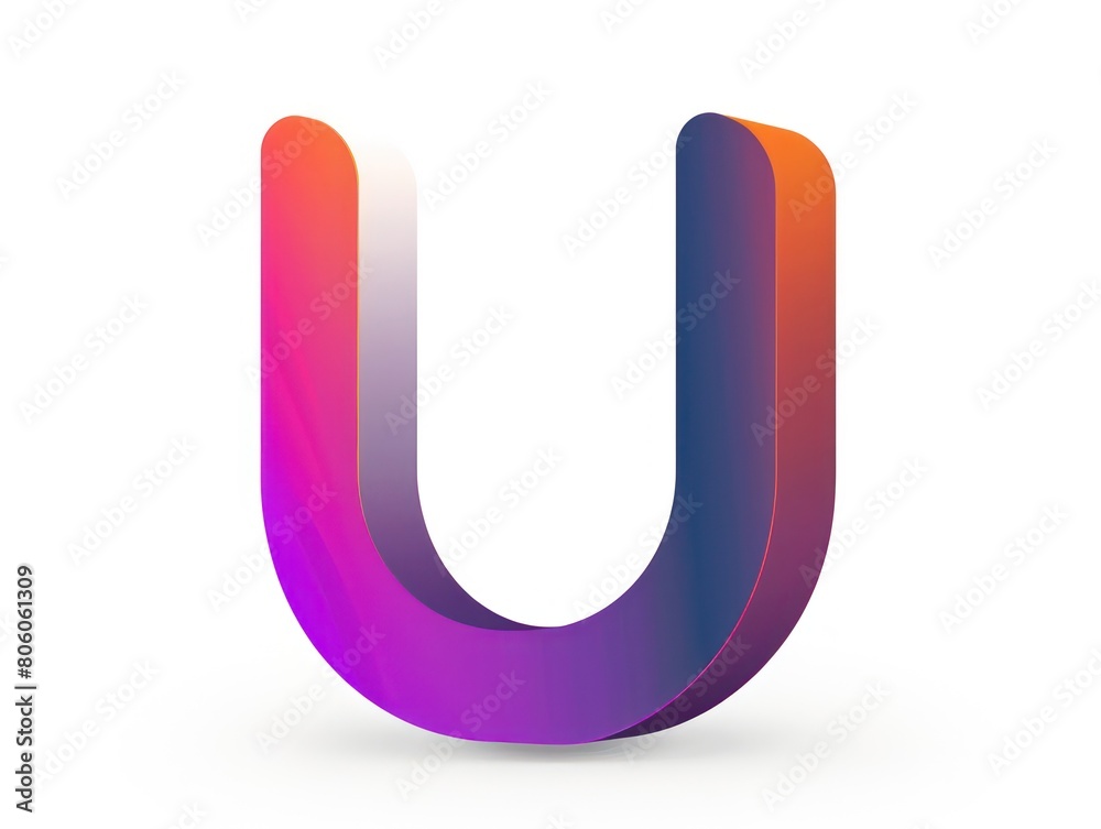 U icon, logo design, color gradient, white background U icon, logo design, color gradient, white background