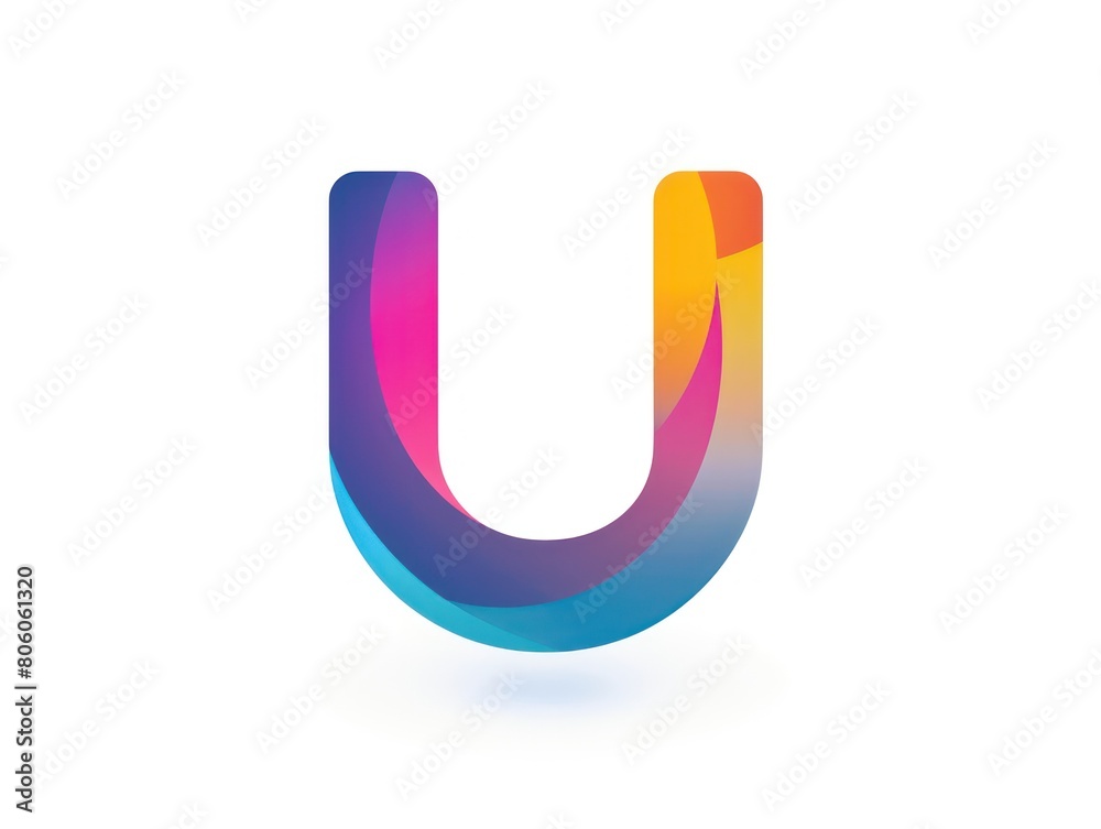 U icon, logo design, color gradient, white background U icon, logo design, color gradient, white background
