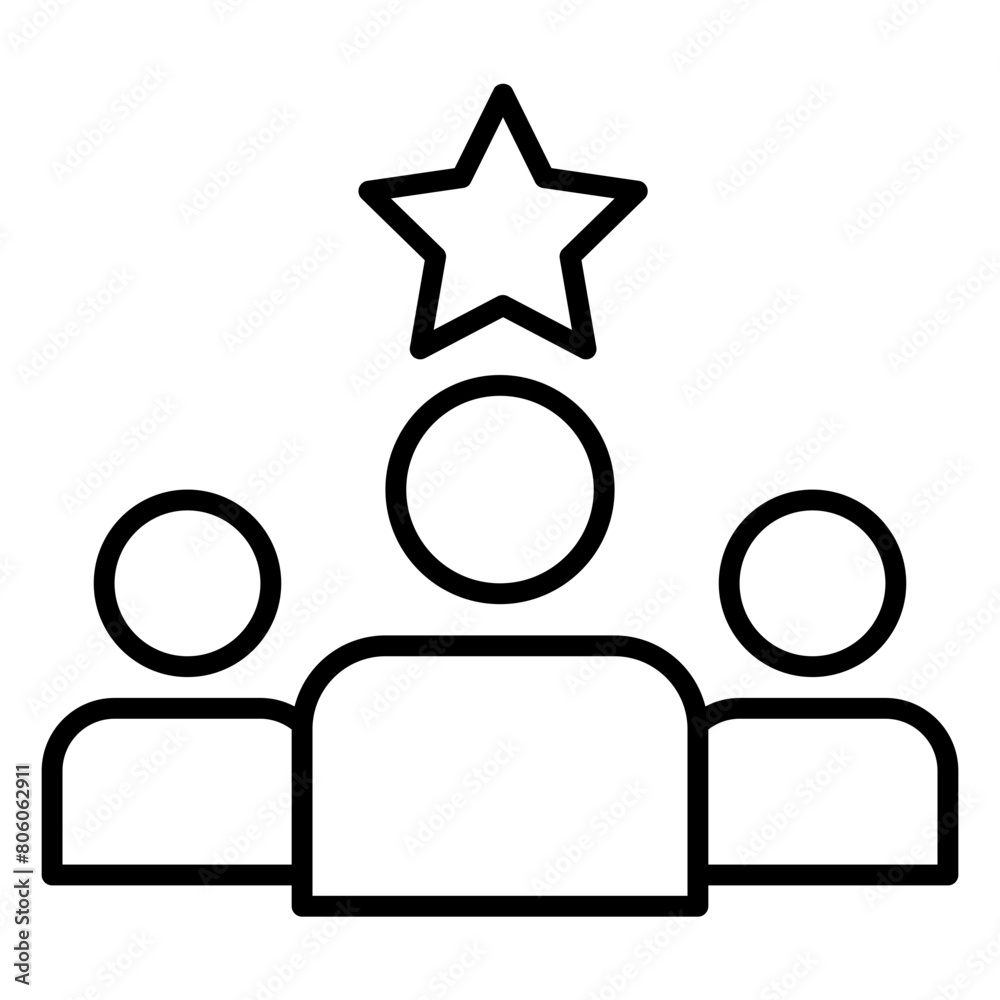 Visionary leadership icon with peoples and star Visionary leadership icon with peoples and star