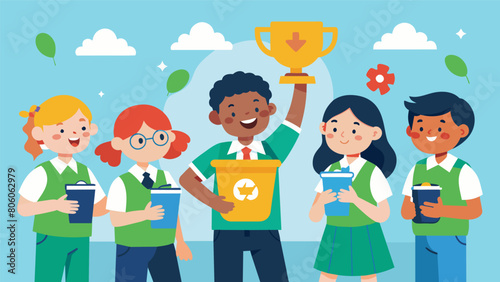 A school teaches students about the importance of recycling and hosts a competition to see which class can collect the most recyclables..