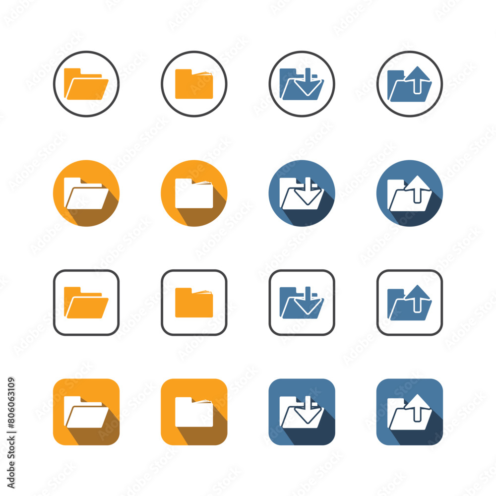 Collection of Icons set, flat colored with shadows. Thin line icons set. Flat vector illustration
Collection of Icons set, flat colored with shadows. Thin line icons set. Flat vector illustration