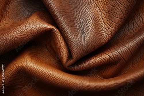 Close up of brown leather texture background photo