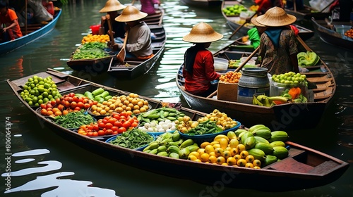Southeast Asian Floating Market