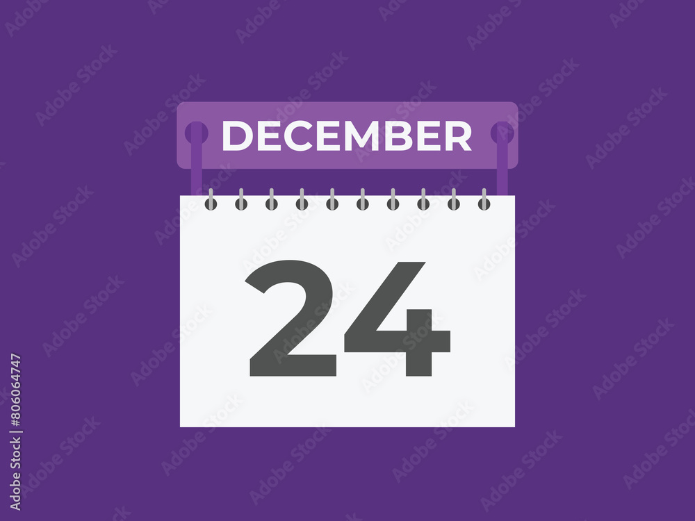 December 24 calendar reminder. 24 December daily calendar icon template. Calendar 24 December icon Design template. Vector illustration
December 24 calendar reminder. 24 December daily calendar icon template. Calendar 24 December icon Design template. Vector illustration