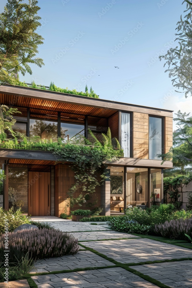 Modern and stylish house with lots of plants and a beautiful garden Modern and stylish house with lots of plants and a beautiful garden
