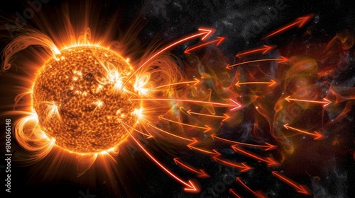 Solar Flare: Dynamic Eruption of Energy from the Sun photo