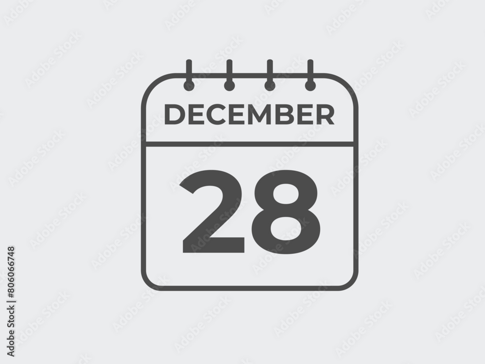 December 28 calendar reminder. 28 December daily calendar icon template. Calendar 28 December icon Design template. Vector illustration
December 28 calendar reminder. 28 December daily calendar icon template. Calendar 28 December icon Design template. Vector illustration