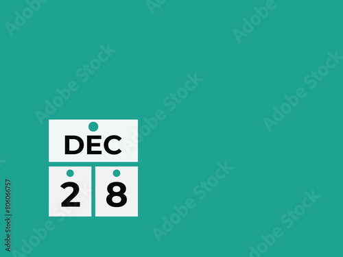 December 28 calendar reminder. 28 December daily calendar icon template. Calendar 28 December icon Design template. Vector illustration
