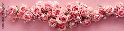 Blooming Heart of Pink and Cream Roses