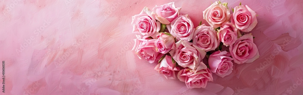 Blooming Heart of Pink and Cream Roses