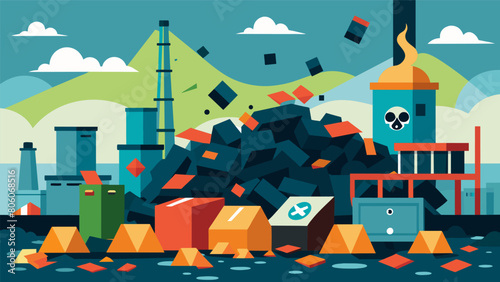 Large piles of discarded products and failed experiments can be found tered throughout the factory. The workers are afraid to touch them knowing the.