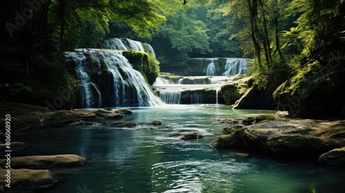 Landscape waterfalls in forest