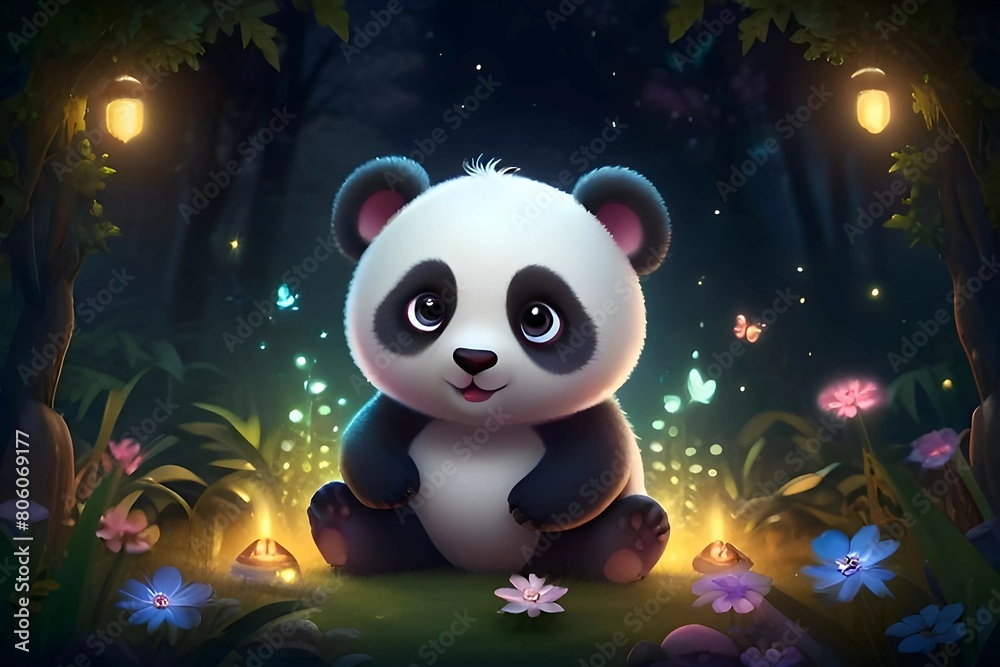 A white mystical baby Panda creature with big eyes and eyelashes A white mystical baby Panda creature with big eyes and eyelashes