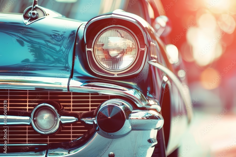 In the Creative Banner of vintage automobiles, classic cars shine under soft lighting, and element of main concept with solid color background and with large copy space for text