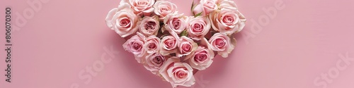 Blooming Heart of Pink and Cream Roses