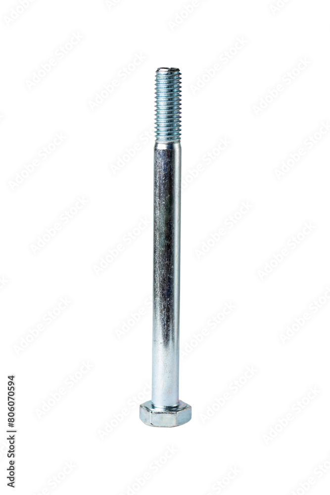 Hexagon bolt. 10x120mm Hex bolt on white background Hexagon bolt. 10x120mm Hex bolt on white background