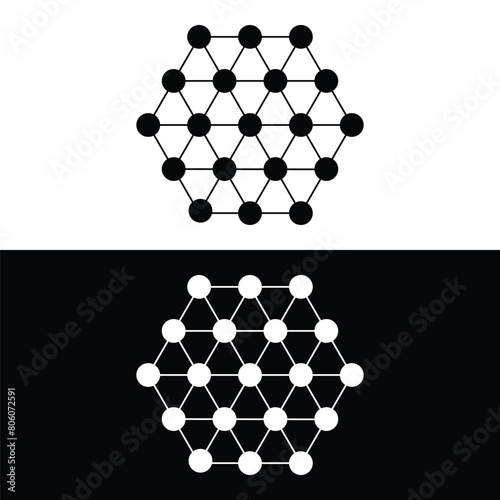 Digital Hexagone Strcture Black and white