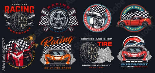 Street racing set stickers colorful