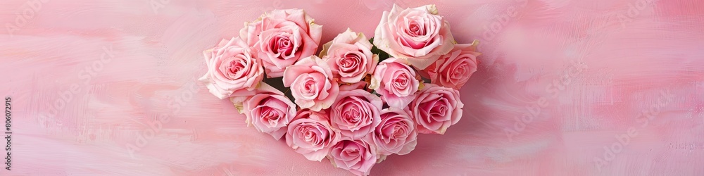 Blooming Heart of Pink and Cream Roses