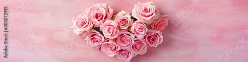 Blooming Heart of Pink and Cream Roses © gen_pick
